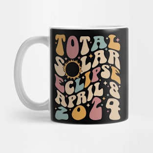 Total Solar Eclipse April 8 2024 Retro Groovy Women Kids Men Mug